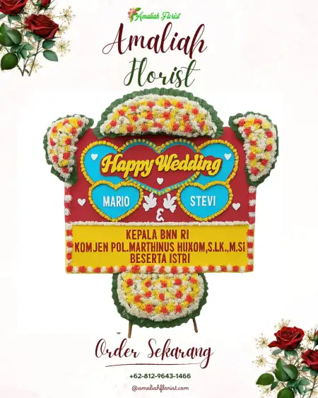 Papan Bunga Pernikahan Bondongan